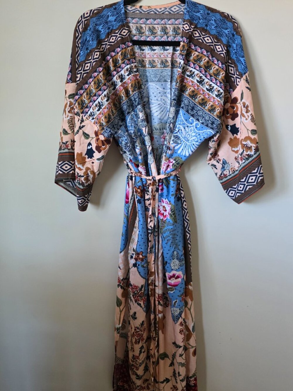 Bestyyou Women's Printed Kimono Cardigan with Tie Long Robe